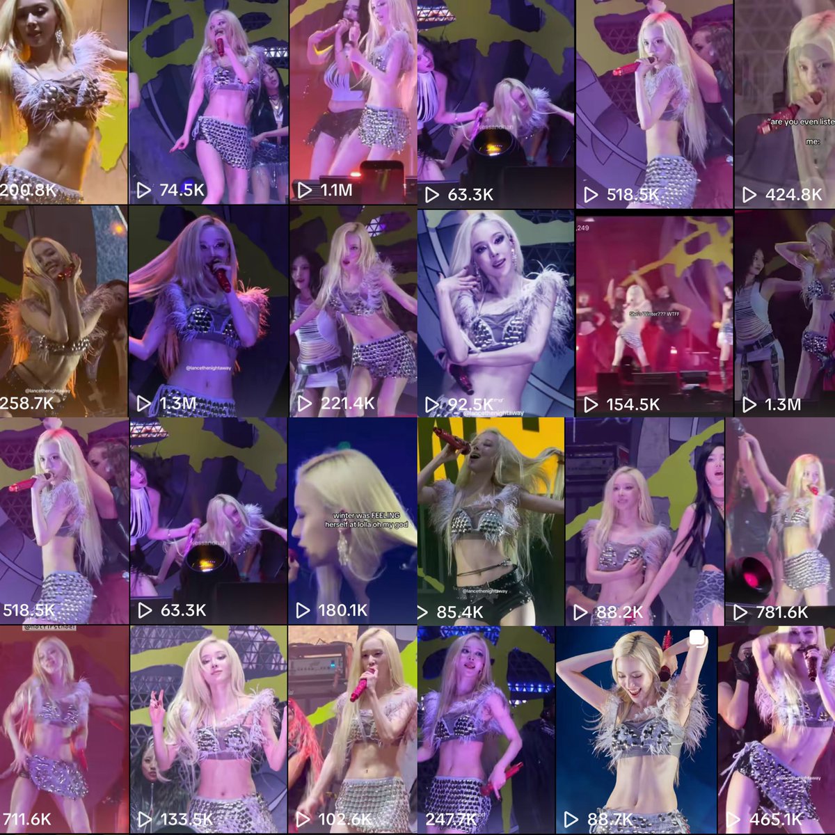 wnterzy's tweet photo. “she never goes viral for her talent” just recently her lolla fancam hit 12M on yt and almost 9M on twitter all thanks to her insane stage presence. get your heads out of your male-centered asses and accept that nobody gives af about those rumors except your obsessed fandom 😂 https://t.co/rY45Q2QCqo