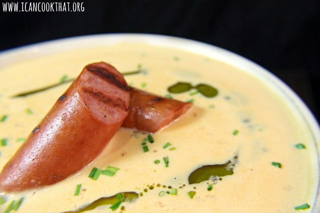 ICanCookThat's tweet photo. Post from 11 years ago today: Beer and Cheddar Soup with Grilled Polska Kielbasa https://t.co/Y37zprmfwk https://t.co/wqLult1fJP