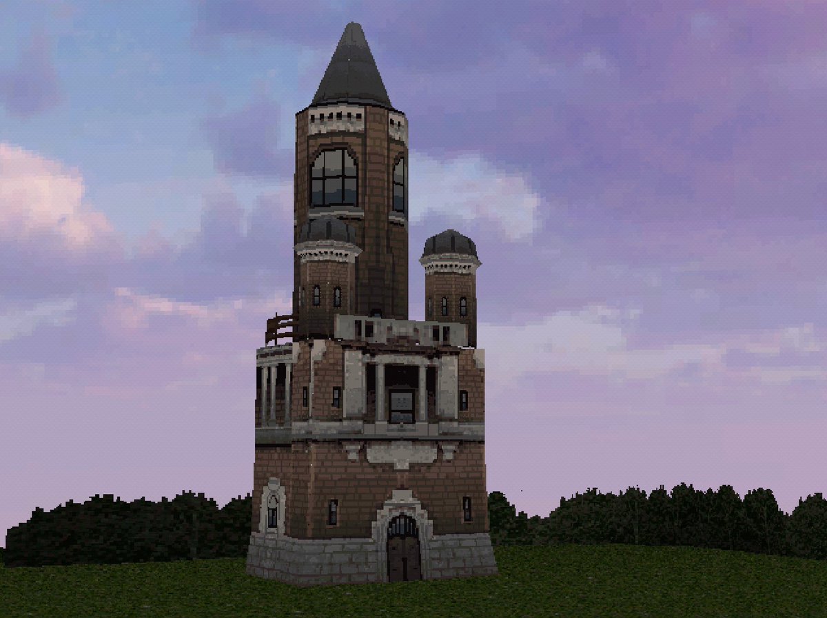 GustawMackay's tweet photo. The Gardoš Tower in Belgrade. 
#PS1 #ドット絵 #ゲーム制作 #gamedev #pixelart https://t.co/CItQTywKpr