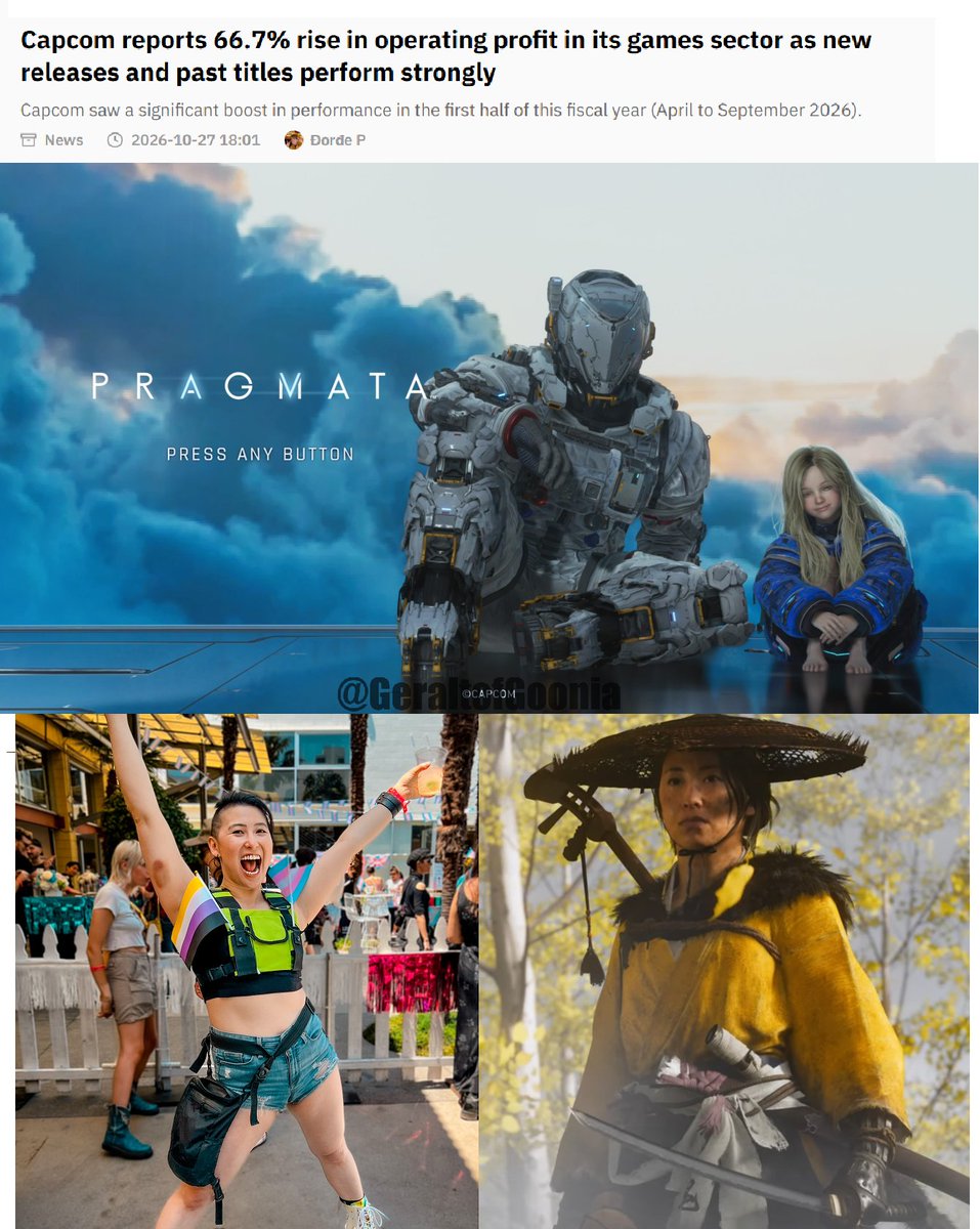 GeraltofGoonia's tweet photo. Capcom reports a 66.7% rise in its profits with Pragmata performing incredibly well for a new IP.

Meanwhile Sucker Punch is having to lay off 10% of its workforce.

I wonder why 🤔 https://t.co/ZPOUtF4e4r