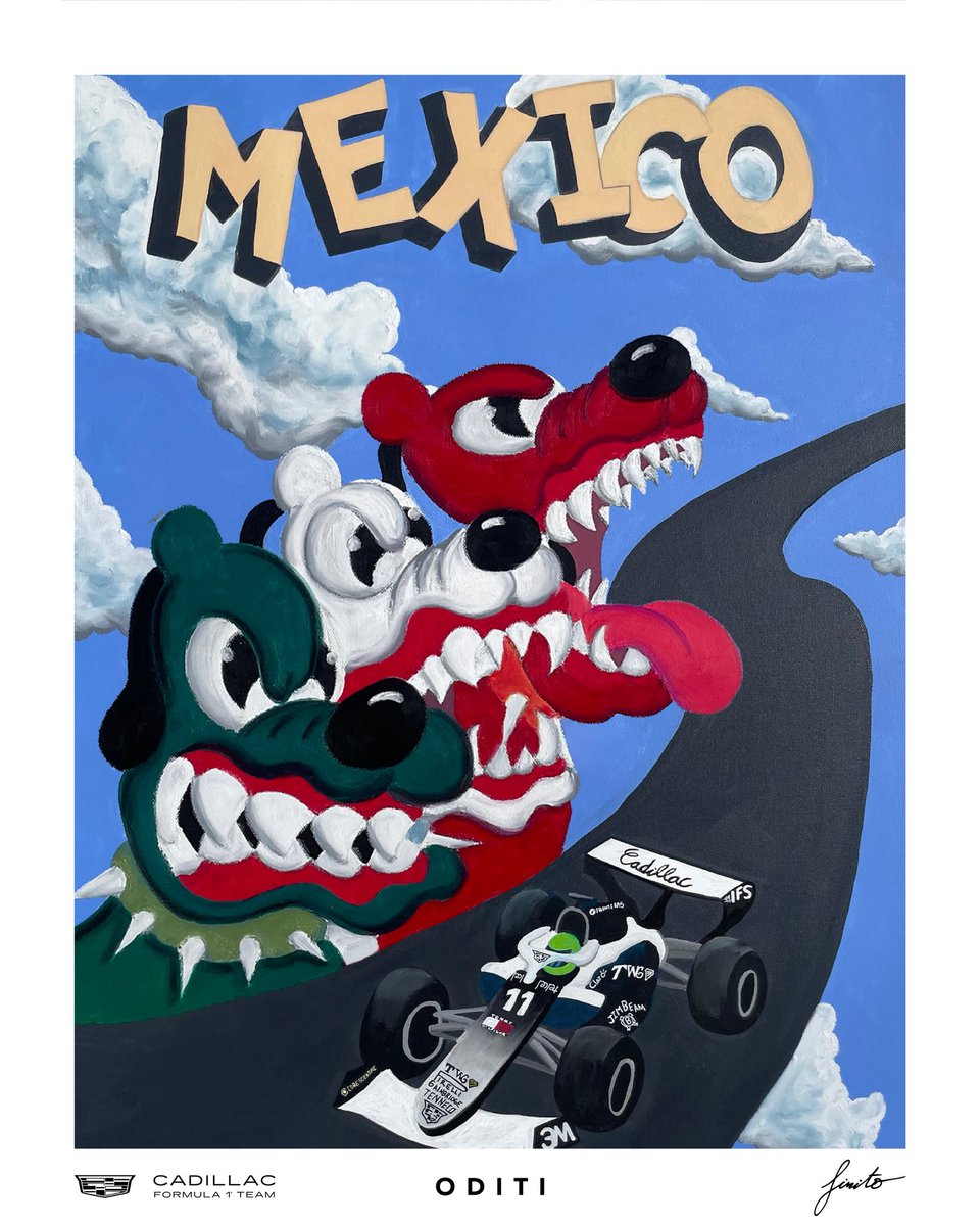 Cadillac_F1's tweet photo. Vamos Mexico! Ready for a special week ahead 🇲🇽

🎨 Alfonso Juarez https://t.co/NA1eDlIz6y