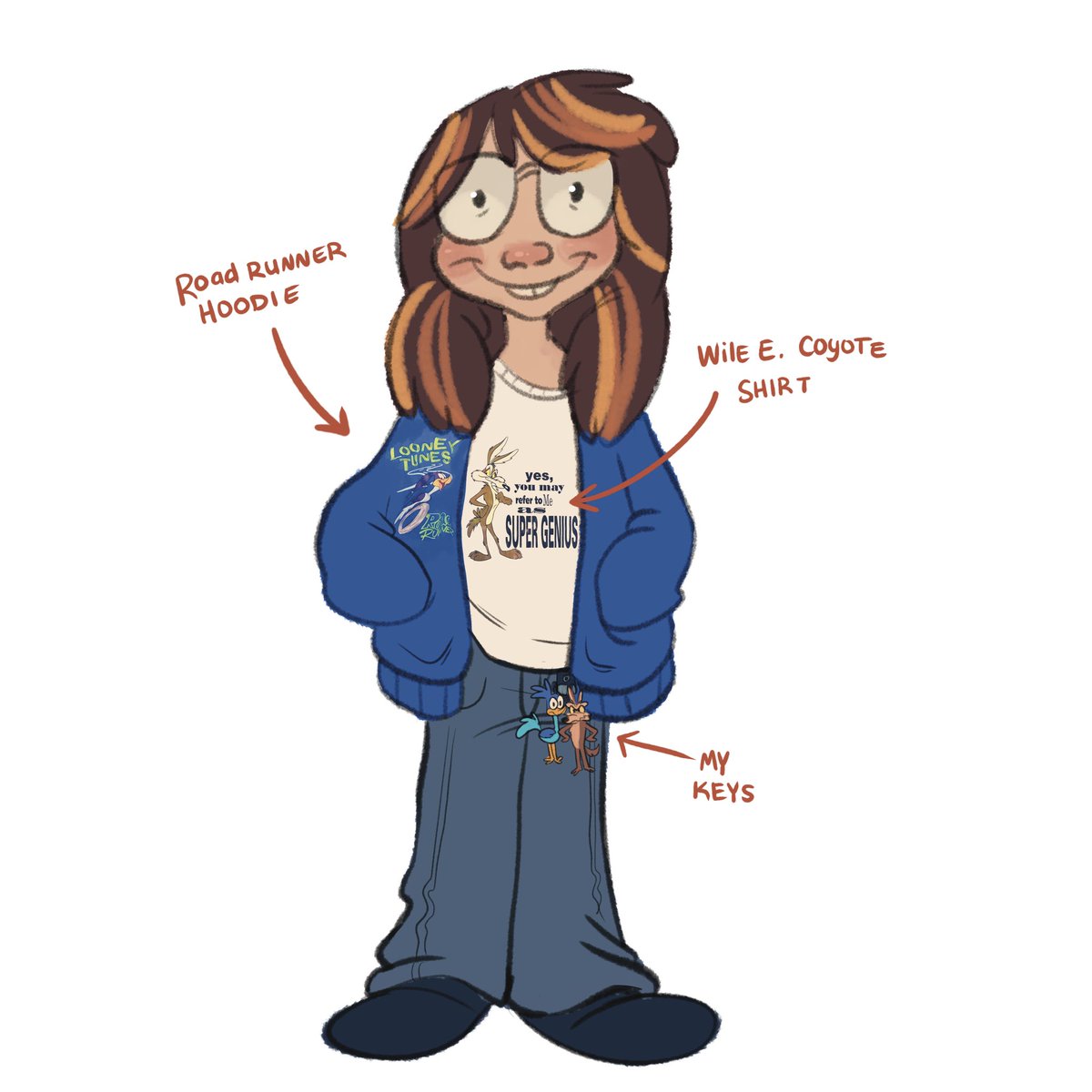 ghostygriff's tweet photo. my outfit today hey do you think she likes Looney Tunes https://t.co/cAB3TKQG0b