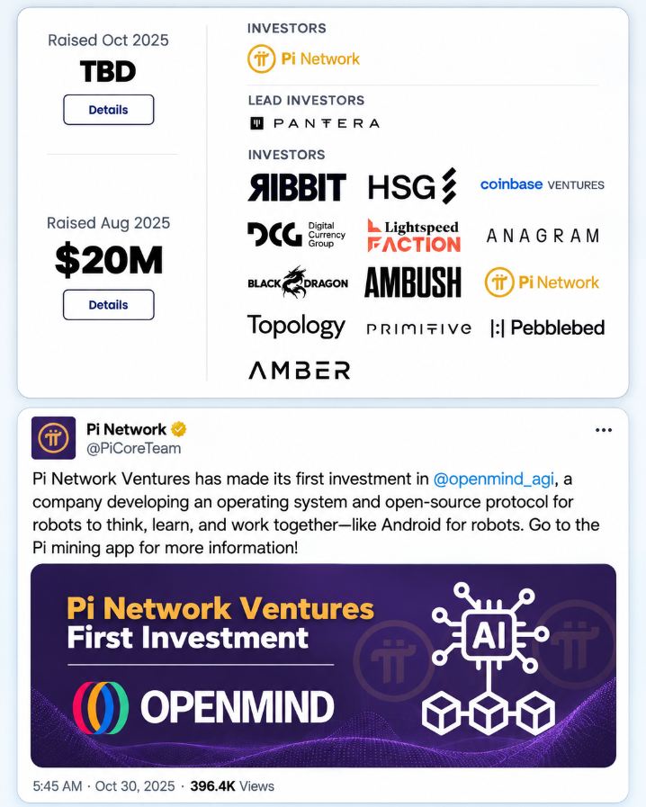 WhalePiz's tweet photo. Pi Network bị nhiều người chê, nhưng nhìn danh sách đầu tư của họ cũng có thứ đáng chú ý. Không chỉ có mỗi chuyện đào PI!

Pi Ventures từng rót vốn vào OpenMind, dự án AI robotics được Pantera dẫn đầu vòng gọi $20 triệu. Sau đó quỹ còn đầu tư vào CiDi Games.

Nhưng chưa có số liệu lợi nhuận để gọi là quỹ đầu tư xuất sắc. Mình tò mò $Pi sẽ chọn dự án nào tiếp theo?