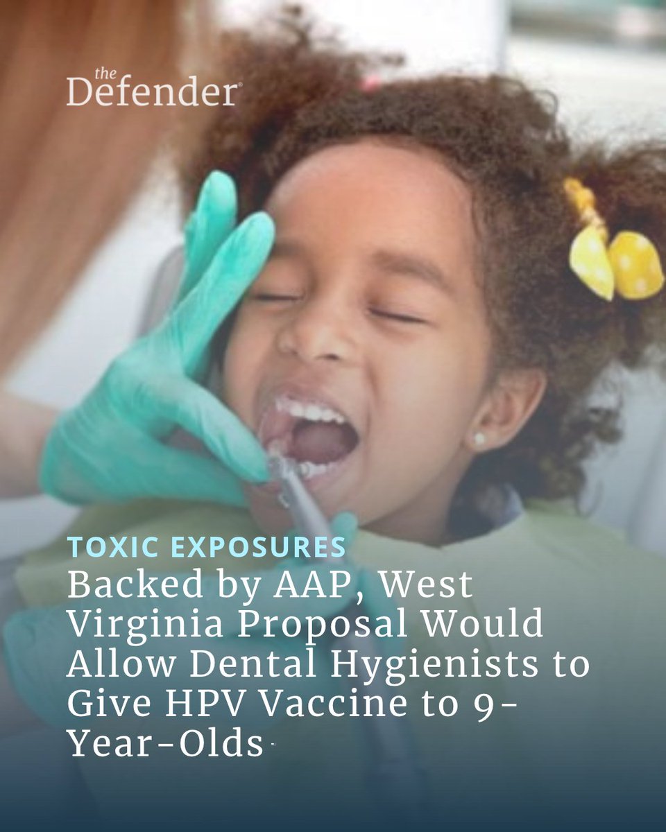 CHD_TheDefender's tweet photo. A routine trip to the dentist could soon include a conversation about vaccinating your 9-year-old against HPV. https://t.co/qPPMpzvBPi