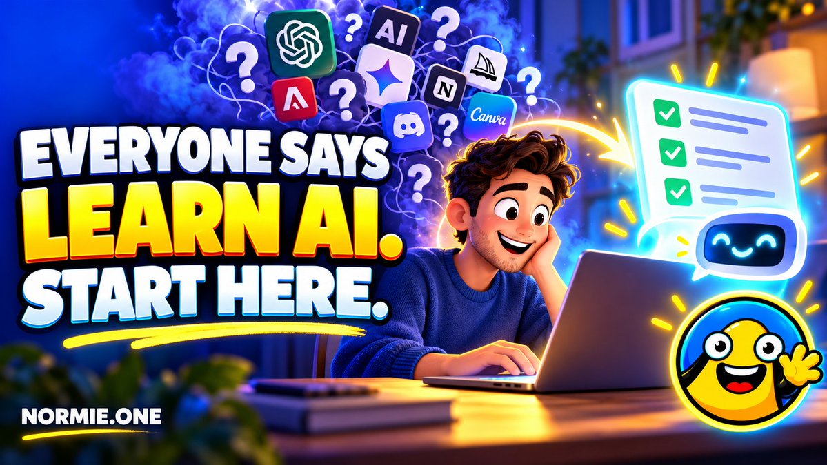 Normie765714's tweet photo. Everyone Says “Learn AI.” Nobody Tells Normal People Where to Start https://t.co/WksHYKgjpn #normie #AI #tech https://t.co/vXigDkoGhH