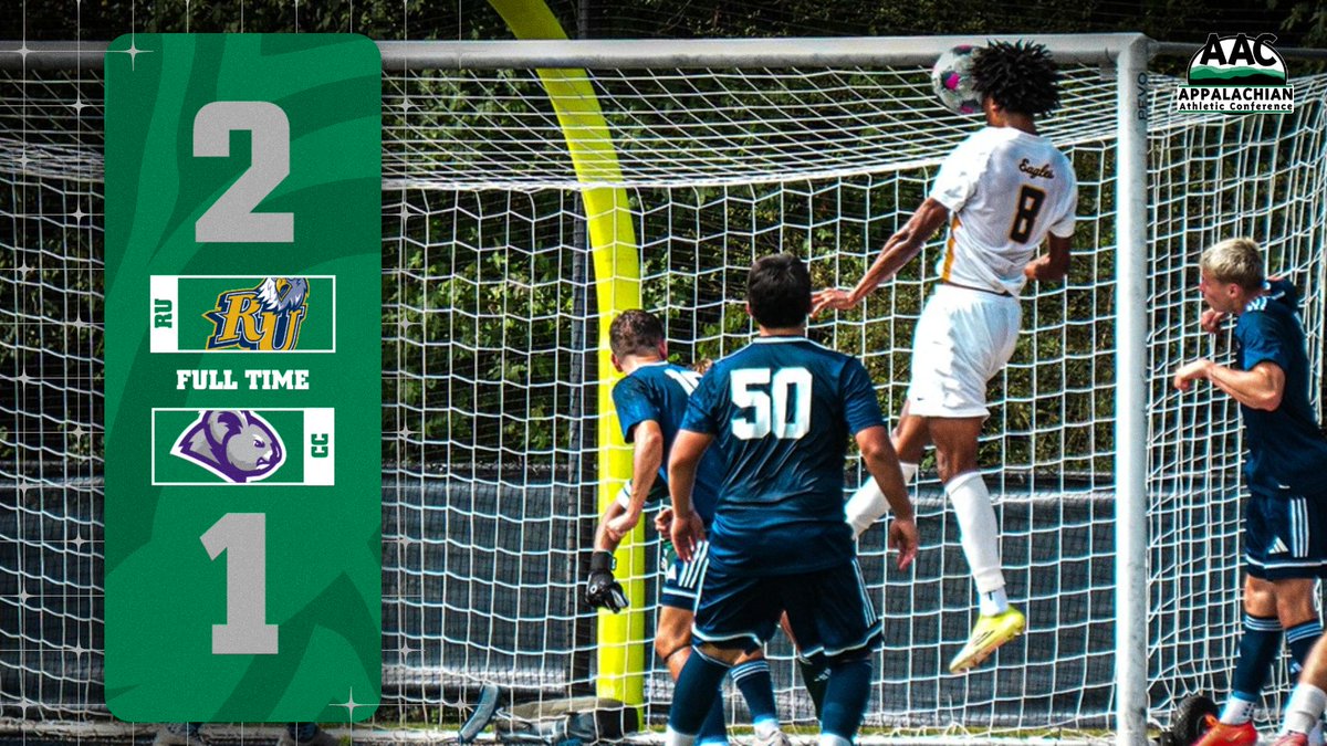 AACsports's tweet photo. ⚽️COMEBACK
@RU_Eagles netted a pair of late goals to get the #AACMSOC win over @GoKoalas on Monday
Nathan Booth got the equalizer in the 76th minute, and Chandler Ramalaine scored the game-winner in the 85th minute
#NAIAMSoccer | #ProudToBeAAC | #TheRightWayToPlay https://t.co/2OGORMYLV6