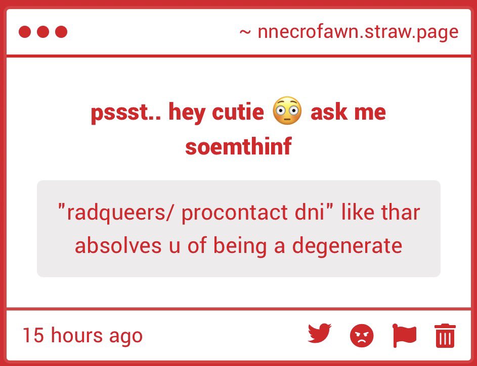 whatthefawn's tweet photo. lick  my ass i really do not care https://t.co/wfPtc23iri
