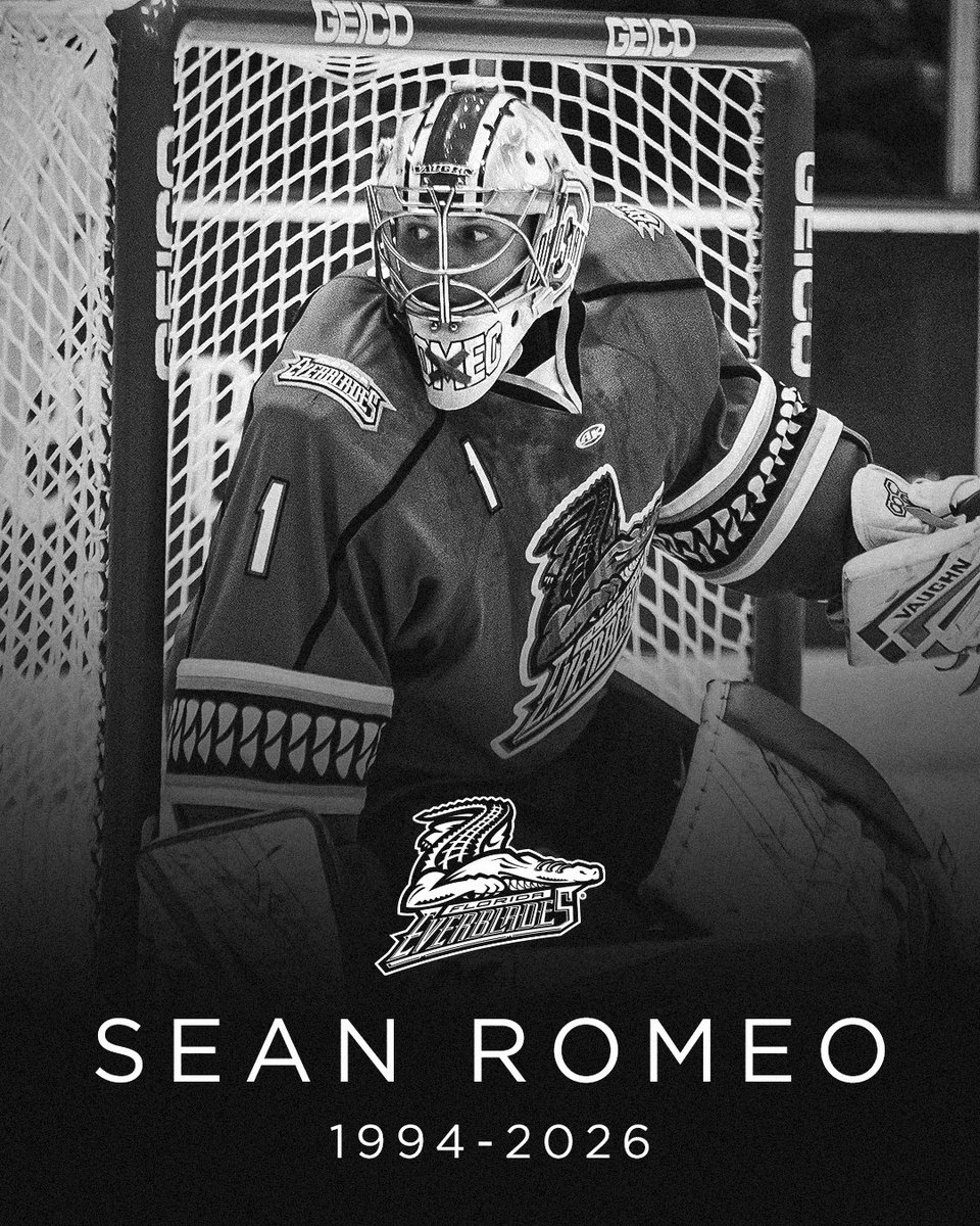 FL_Everblades's tweet photo. We join the hockey community in mourning the loss of Sean Romeo and David Moulton. The Everblades extend our heartfelt condolences to their families, friends and loved ones 💚 https://t.co/4CH6AZXNc0