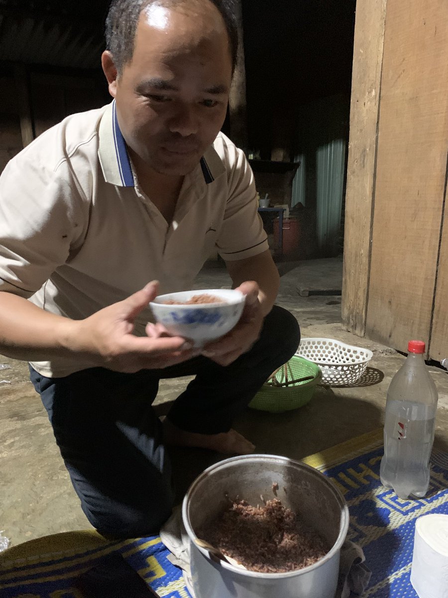 VinnateNgocLinh's tweet photo. Hành trình dần đã thực hiện được những mục tiêu đặt ra, thử gạo Mok Mã trước khi HTx Ngọc Linh năm nay đi thi Ocop và thương phẩm ra thị trường. Ông anh chủ tịch htx tư duy đang dần phát triển mở rộng ra rất nhiều, đã có rất những sự đột phá, thoát ra được nhiều rào cản trong tâm trí, quan trọng là được cái rất chịu học hỏi tìm hiểu với mục tiêu tốt hơn hôm nay. 

 Về trải nghiệm mình có mấy điều ưng ý và còn chưa thấy “tới”. Gạo được trồng trên rẫy kiểu tự nhiên, hạt lép nhiều nhưng sạch, xát còn nguyên cám, ăn có vị bùi giống như gạo trắng trộn đậu xanh đã được đồ, mùi chưa tới một phần có thể do thời điểm thu hoạch, một phần Ngọc Linh mưa nhiều nên khi gặt xong khó phơi được luôn đến khi khô nên cảm giác lớp hồ nhựa bị mất đi, hương thơm cũng không tới giống như gạo mình được ăn vào lễ Lúa Mới. 

 Nhân viên htx mở hàng cho htx 2 tạ lấy may. Mục tiêu năm tới là Mok Trang.