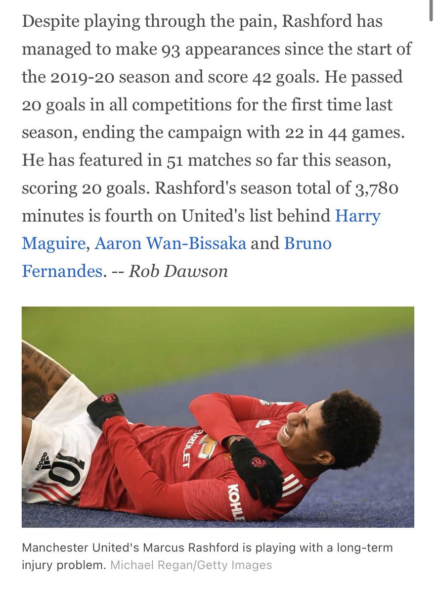 jr_fundss's tweet photo. Totally embarassing from Rooney to call out Rashford for not ‘playing through the pain’.

Does he not recall Rashford putting his own back on the line for almost 2 years straight for us? Oh you didn’t care then did you?

Are players not allowed to be injured now? Or is it banned? https://t.co/L2IZsECoK1