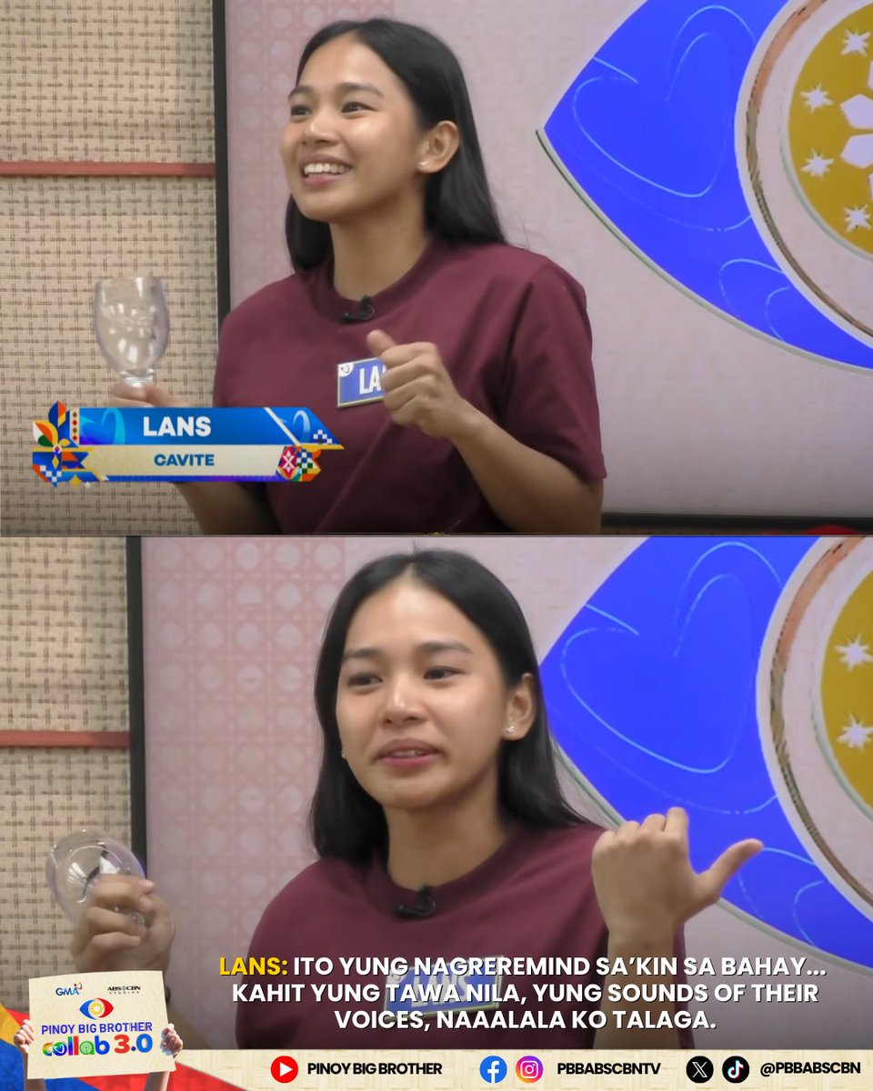 PBBabscbn's tweet photo. Mula sa plastic na baso to champagne glass! 🍸
Glasses bring back memories kay Lans.

#PBB3ItemsFromHome https://t.co/swaqtvsqj6