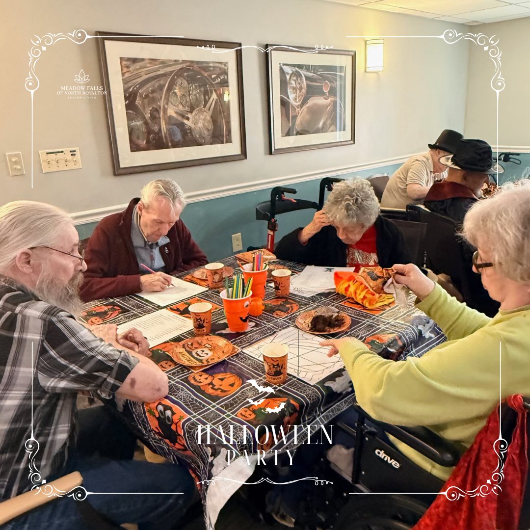 MeadowRoyalton's tweet photo. 🎃👻 Halloween Happy Hour was full of spooky fun! We enjoyed DEVIL-ed eggs, mummy dogs, spider cupcakes, costumes, music, and a monster match game.  A frightfully fun time for everyone! 

#HalloweenHappyHour #HalloweenFun https://t.co/HeXFTJAKVF
