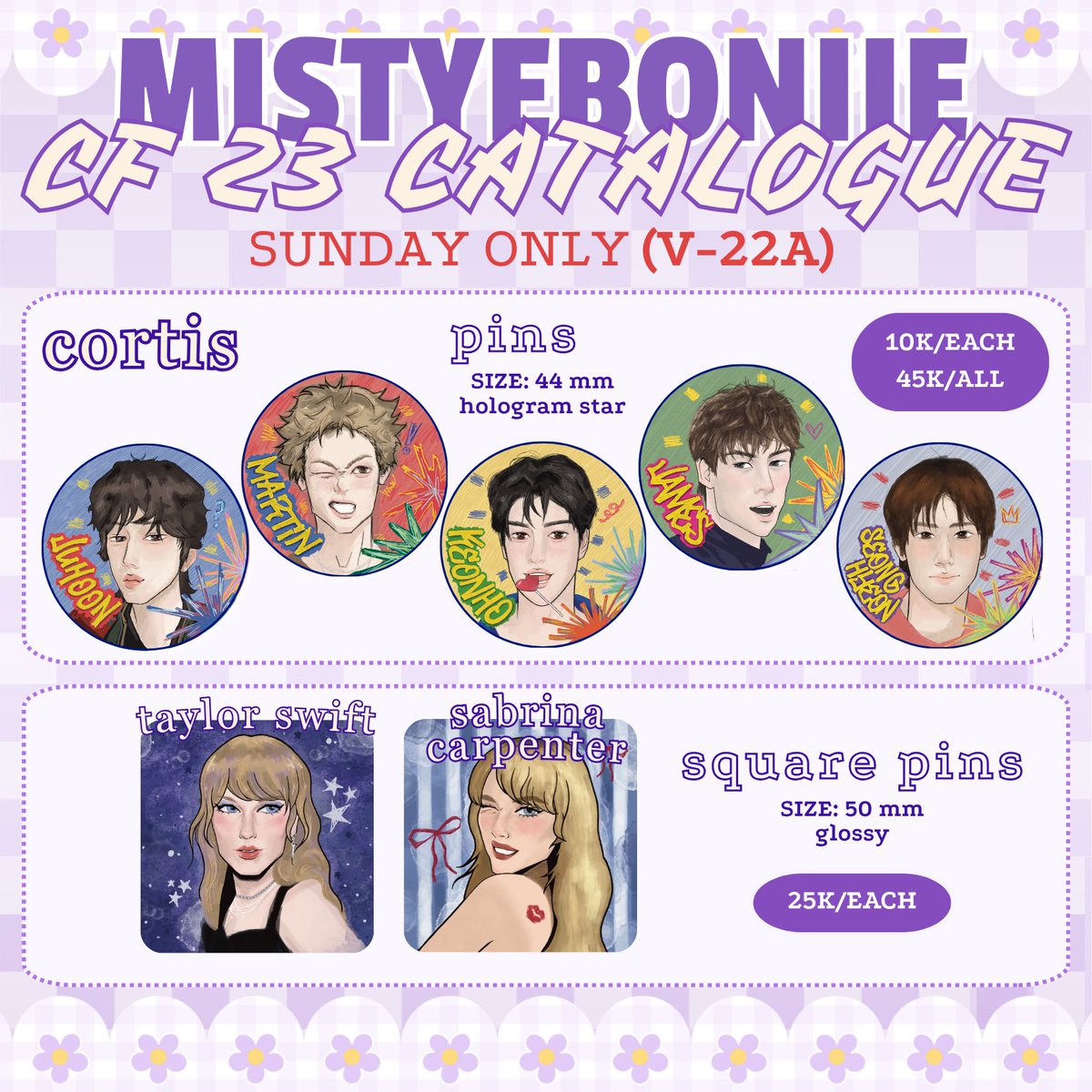 mistyeboniie's tweet photo. ꒰՞RTs/🤍 are appreciatedܸ՞꒱

🎂 eboniie's #CF23 ots catalogue ᝰ.ᐟ

🍰 Booth V22a ── .✮˚.⋆ SSEURIKAYA
🍰 1 Nov 26 (Day 2 Only) 
🍰 cortis, plave, phm

#comifuro23 #cf23catalogue https://t.co/D5KMrqmXLR