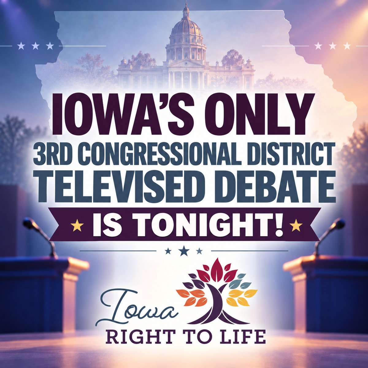 IowaRTL's tweet photo. The Iowa 3rd Congressional District debate is scheduled for TONIGHT at 9 p.m.

Zach Nunn (R) vs. Sarah Trone Garriott (D)

▶️ Watch: KCCI Channel 8.1
▶️ Stream: https://t.co/GTZTsFIrHU, KCCI's YouTube channel, and Very Local

Stay informed. Know where the candidates stand. https://t.co/SIU4Ybk3Gl