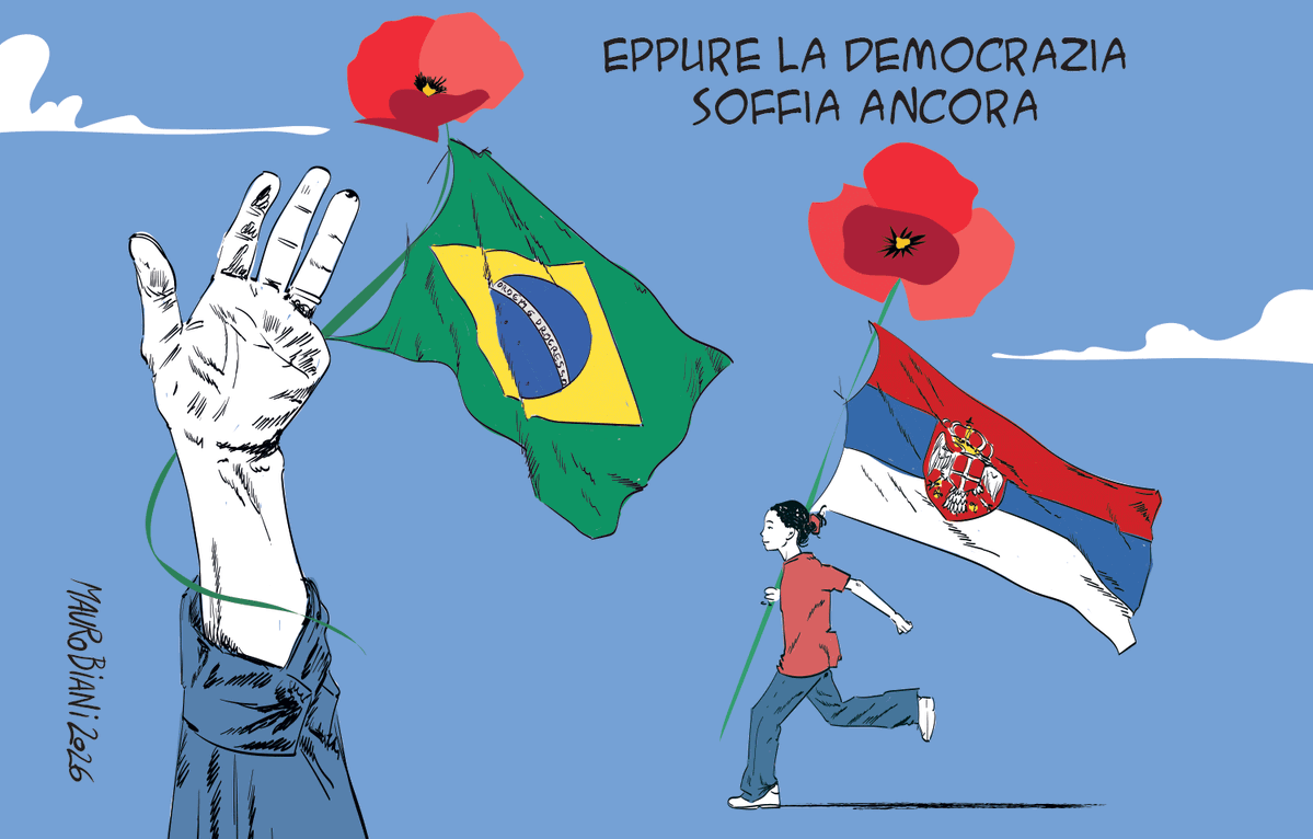 maurobiani's tweet photo. #Brasile #LulaPresidente #LulaPelaDemocracia #Serbia #Studenti 
Eppure la #Democrazia soffia ancora.
Oggi per @repubblica https://t.co/DLiUvY1VA6