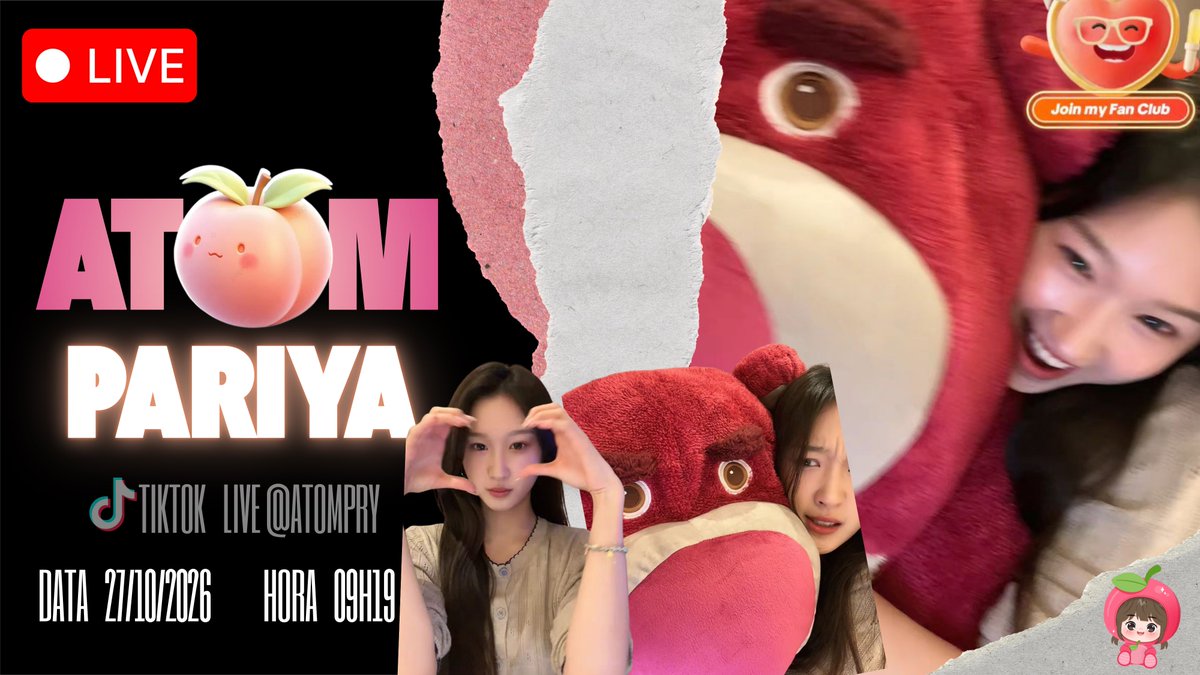 ATOMPARIYABr's tweet photo. ✨ Playlist Atualizada!🍑

📆: 27/10/2026
⏰: 09h19min50seg 🇧🇷 (duraçao 44min23seg)
📍: Tailândia 🇹🇭 
🎥: HD 1080p

🔗 Link: https://t.co/WjEwkWfCpA

ATOM SLAYS IN OCTOBER27
#AtomPariya #อะตอมปริยะ #AESTINY @atomprys https://t.co/xfXh1CmgkR