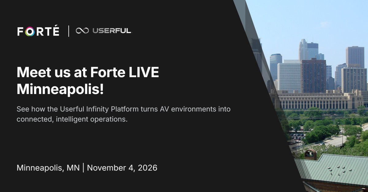 Userful's tweet photo. We’re heading to FORTÉ LIVE Minneapolis on November 4! See the #InfinityPlatform on LG display at the Renaissance Minneapolis Hotel, The Depot next week!

Book a meeting with us: https://t.co/bzmdnG8SH9

#FORTELIVE #DataVisualization #DigitalTransformation #OperationalAwareness https://t.co/LWO0sZmZiR