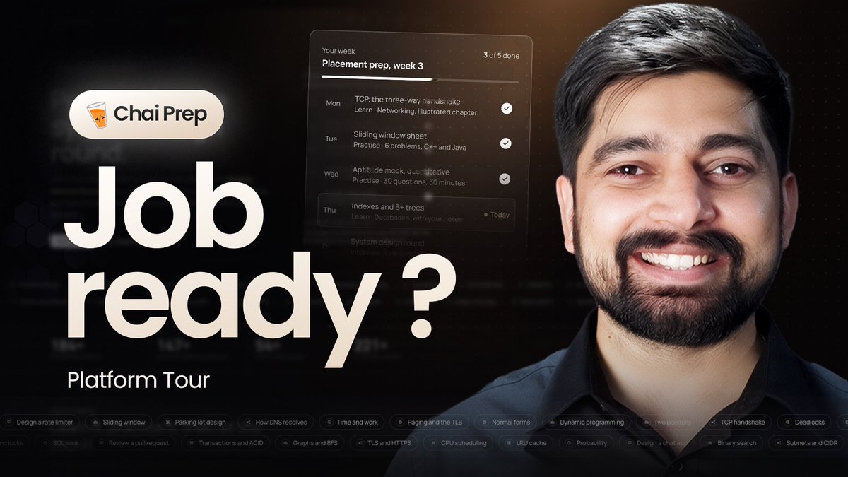 Hiteshdotcom's tweet photo. Interview preparation portal is up and stable. I am mostly giving it away for free. 

This is a complete interview preparation portal and we are constantly adding more content to it. 

https://t.co/Qu1NZnlvIe has DSA roots but goes beyond that along with new style AI interview rounds. It is totally free this month and next month too. I will add interview credits to each account monthly to prepare for AI rounds too. 

Those who can afford can pay for it, if not, that’s fine too. Platform is open for everyone.