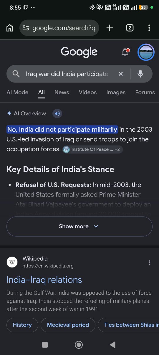 ForeverForNone's tweet photo. @AFvbe0 @L59Younes @yoyonofukuoka Literal lies. India never did anything to Iraq https://t.co/wm5qt2Y9OF