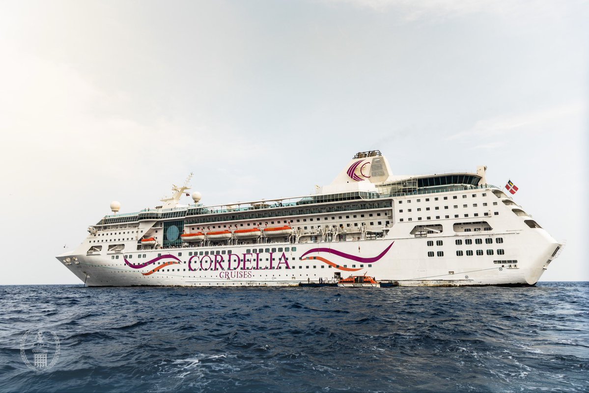 CustomsMv's tweet photo. The passenger vessel MS Cordelia Empress was granted inward clearance this morning upon its arrival in the Maldives from Cochin, India 🇮🇳, on its maiden voyage to the Maldives, carrying 1,473 passengers and 613 crew members on board. https://t.co/iFg6V1bDQ6