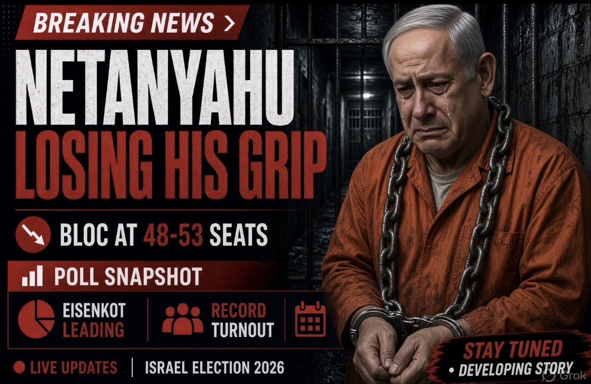BeingtauheedTk's tweet photo. @MarioNawfal Netanyahu is getting crushed on Polymarket.
Traders give him only ~20-27% chance of remaining PM. Eisenkot is the clear favorite.
The market has spoken. #BibiOut #IsraelElection2026 https://t.co/WW3Fz0RLeT