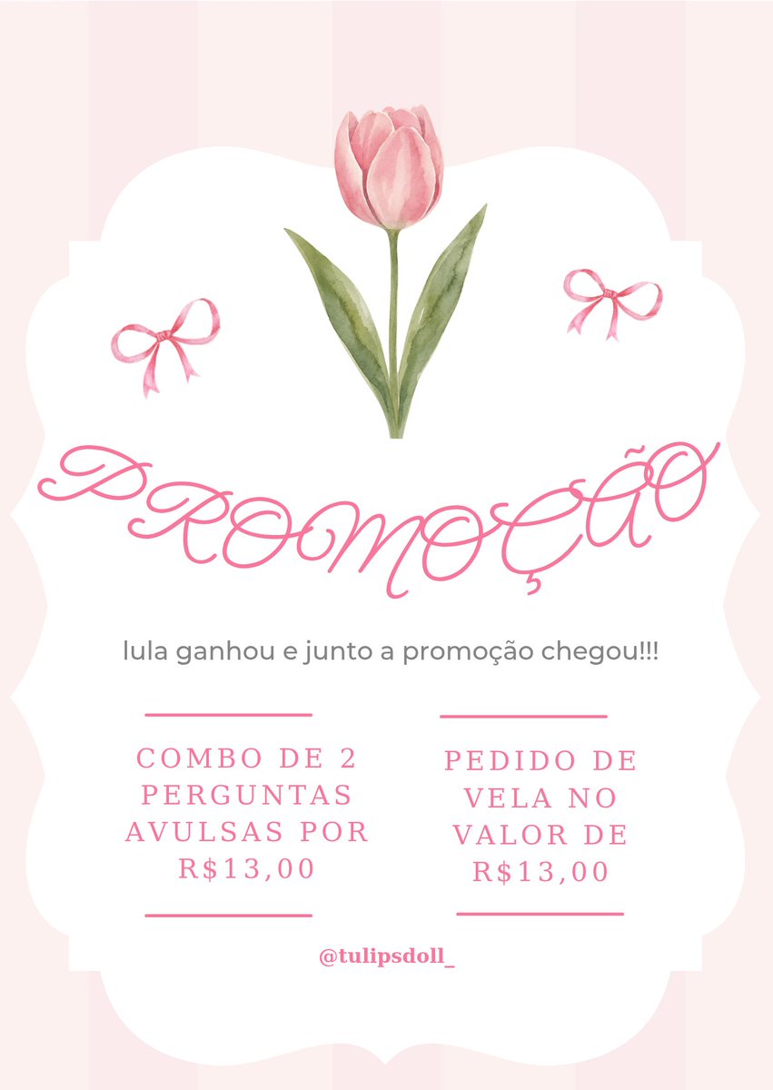 tulipsdoll_'s tweet photo. Oiie amores, boa tarde!! vem aproveitar as promoções vem! já chama no zap e vem marcar sua tiragem ou pedido de vela, ou os dois hehehe. vem participar do coletivo também! (agendando pedidos de vela para amanhã)

🌷https://t.co/BlJBjvzjyQ https://t.co/8lsqc1Yuml