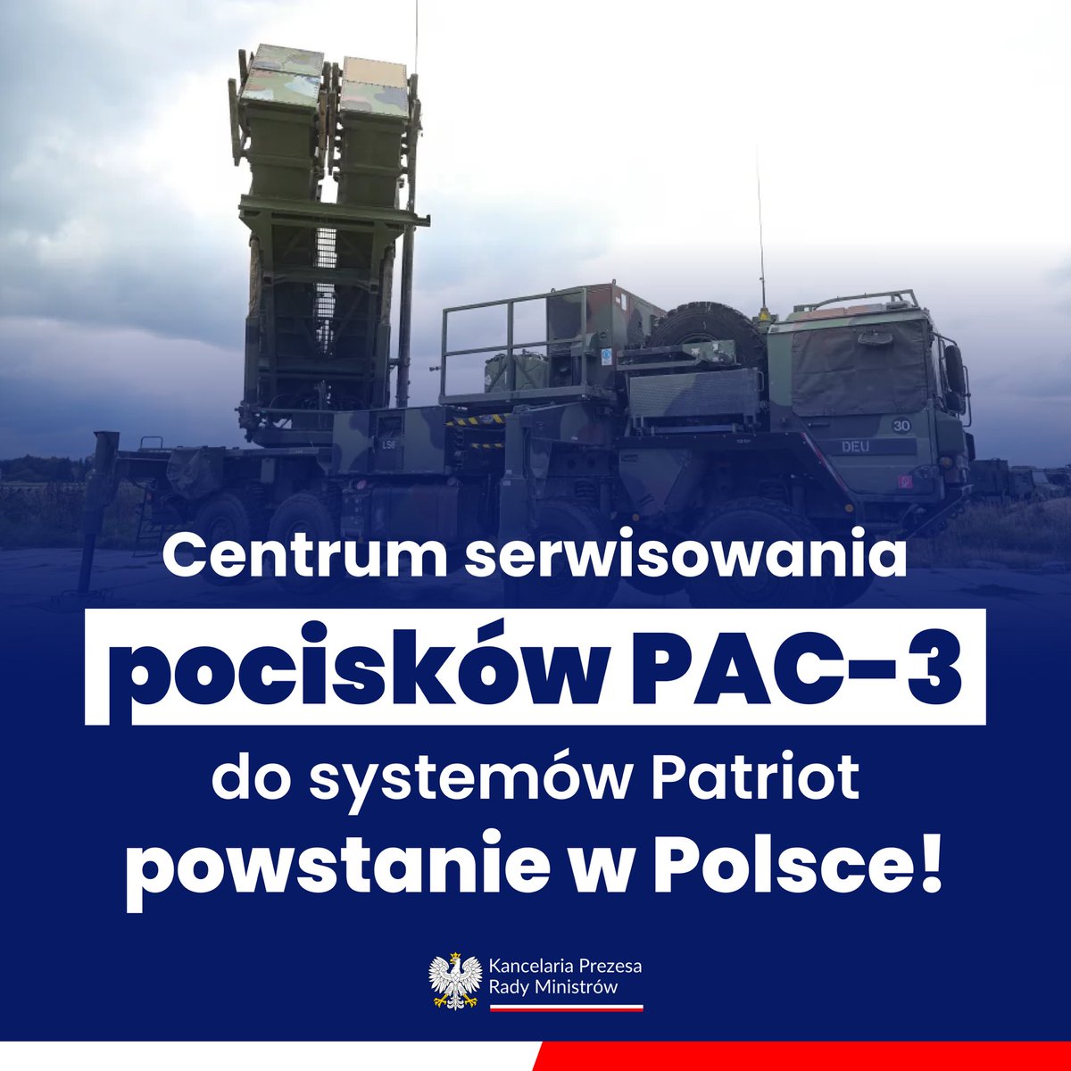 PremierRP's tweet photo. 🇵🇱 Historyczna decyzja - Centrum serwisowania pocisków PAC-3 do systemów Patriot powstanie w Polsce!

🎯 Polska wygrała rywalizację z Niemcami, Holandią oraz Norwegią, przedstawiając najwyżej ocenioną ofertę. To efekt wielu miesięcy intensywnych negocjacji ze stroną amerykańską i ciężkiej pracy całego zespołu.

🛡️ Kluczowa inwestycja nie tylko wzmacnia nasze bezpieczeństwo i potencjał obronny, ale również buduje pozycję Polski jako centralnego hubu technologiczno-serwisowego dla systemów Patriot w Europie.