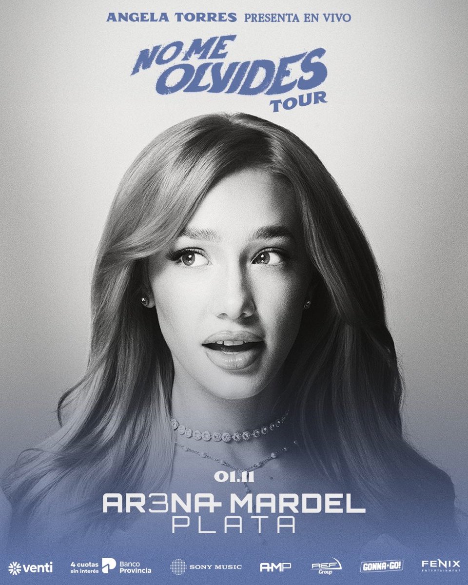 arianatorfriki's tweet photo. NO ME OLVIDES TOUR🩵
Ángela Torres en Mar del Plata 
🎟️ entradas:
https://t.co/stLBOU5t1f https://t.co/inX4kyFSSL