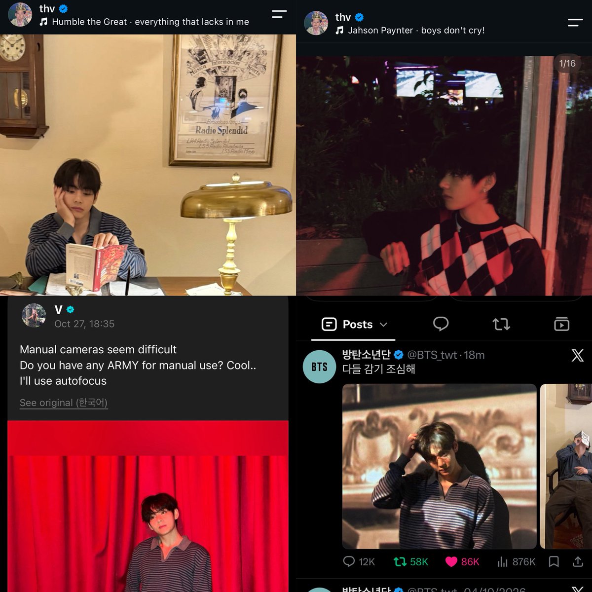 vantelom1's tweet photo. taehyung literally posted two ig posts, a bunch of stories and then dropped pics on weverse and twitter after literally ages... all from his argentina trip like is his love for argentina actually making him do all this?? 🤍🩵🤍🩵🤍 https://t.co/hNjBAqCWQF