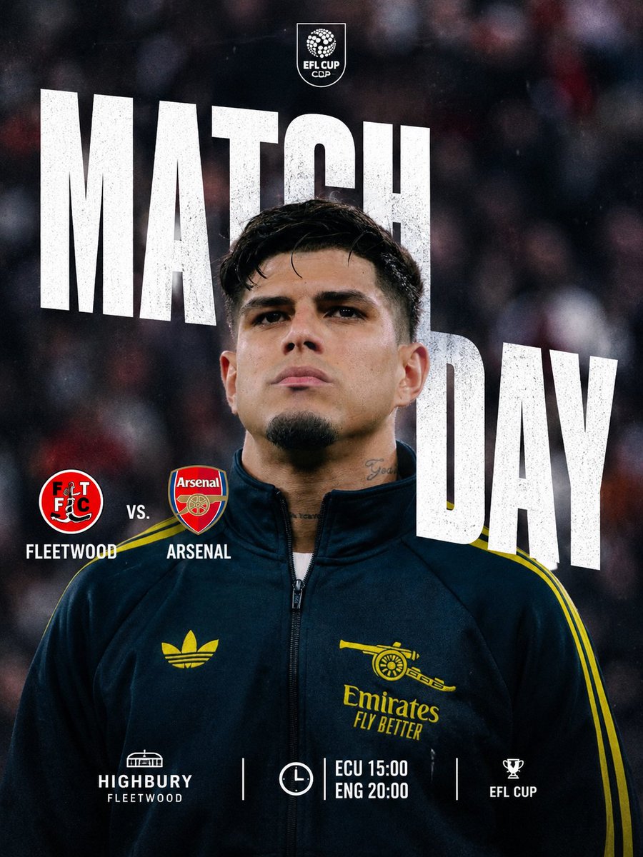 pierismox_'s tweet photo. 🏆🔴 MATCHDAY | EFL CUP

⚔️ Fleetwood Town 🆚 Arsenal
🏆 EFL Cup — Cuarta ronda
🏟️ Highbury, Fleetwood
🇪🇨 Ecuador: 15:00
🇬🇧 Inglaterra: 20:00

¡Vamos, Arsenal! 
¡Vamos, Piero! https://t.co/w8SFbTZjlK