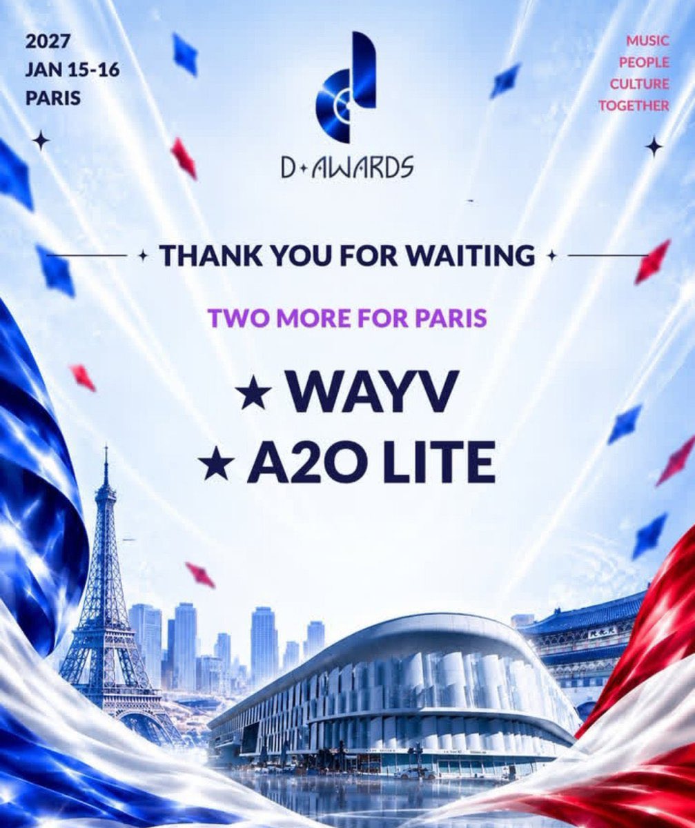 YOUNGLITE_TH's tweet photo. SCHEDULE | D-AWARDS in PARIS 

🗓️ 15-16 มกราคม 2027
A2OLITE อยู่ในไลน์อัพงานรับรางวัล

#A2OLITE https://t.co/IRiDLs4QhS
