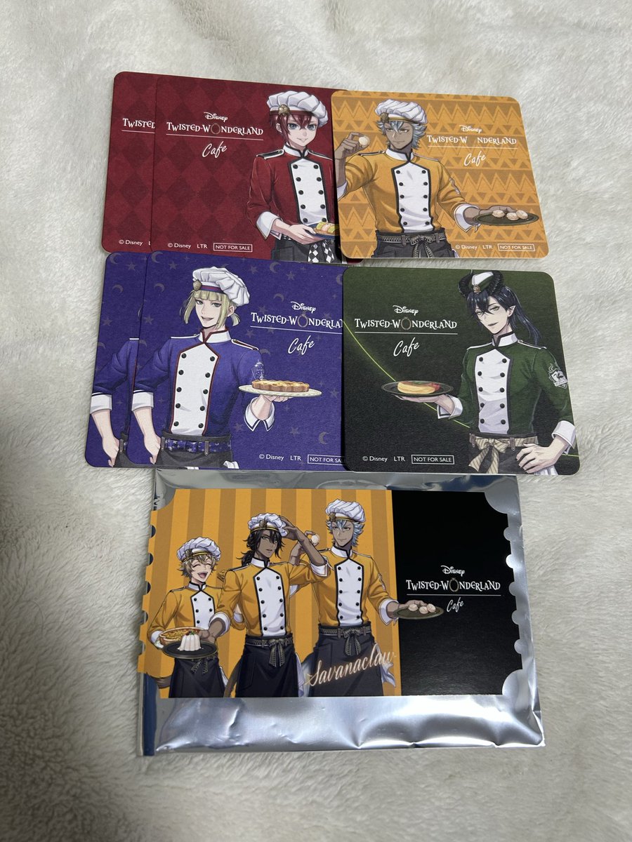 miyaji_382812's tweet photo. 【交換】OH MY CAFE オーマイカフェ ツイステ　カフェ　マスターシェフ コースター 特典

«譲»リドル ジャック ルーク マレウス サバナクロー

«求»予約特典 オクタヴィネル
コースター アズール イデア

千葉、都内手渡し、郵送 https://t.co/aRvWXijgFb