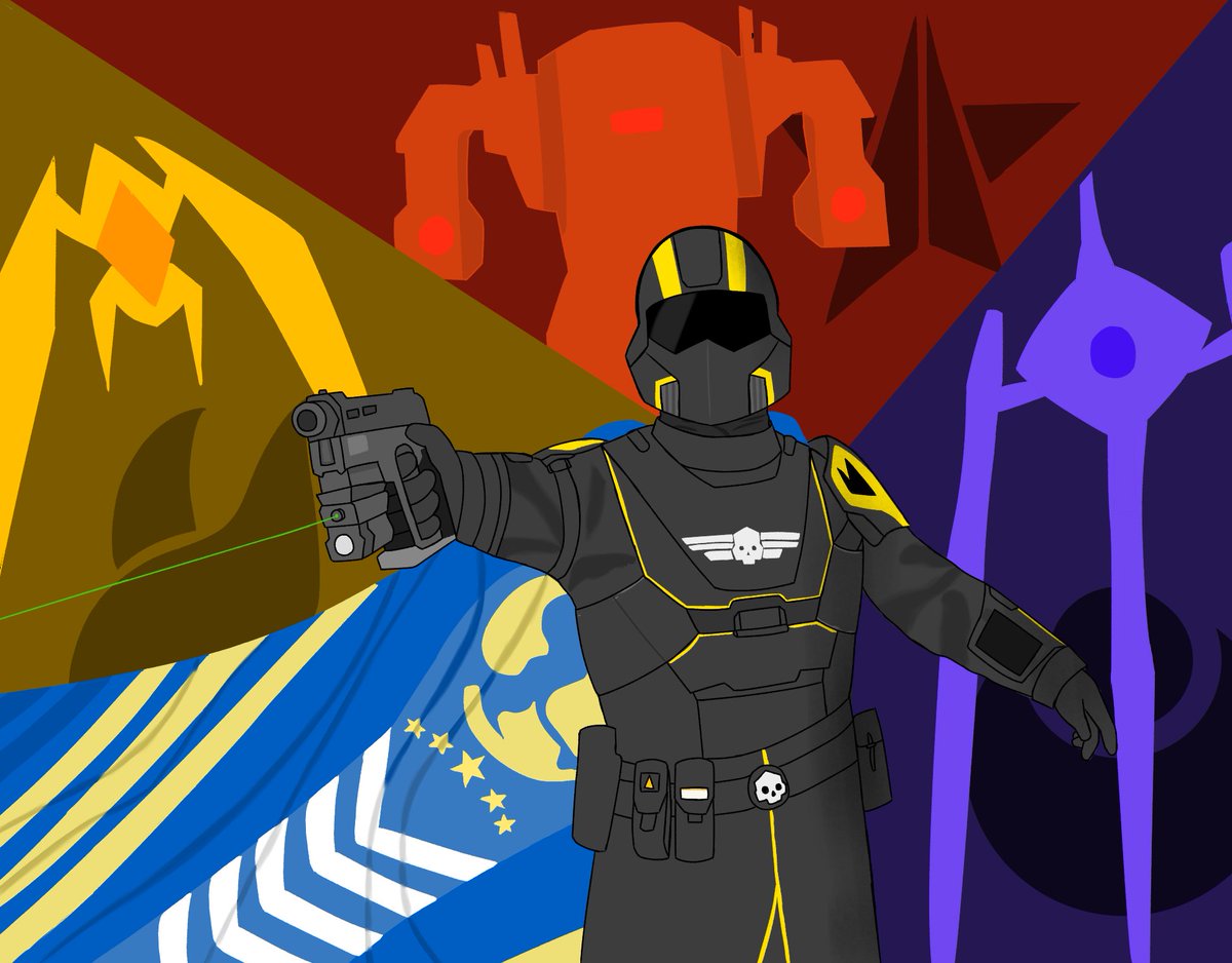 Phant0mGhostly's tweet photo. A (late) liberty day drawing #Helldivers2 https://t.co/4s6Pu9zIGD