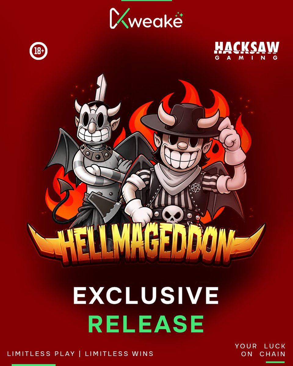 Kweake_Official's tweet photo. 🚨New EXCLUSIVE RELEASE ON Kweake!🚨

HELLMAGEDDON by @hacksawgaming 

Lets celebrate it with a $100 giveaway?👀
💎4x$25
✅LIKE &amp; RT
✅Tag 4 Friends
✅Drop your Kweake username https://t.co/lB1FQB8TVO