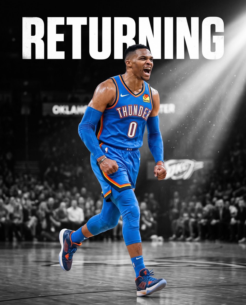 BBallGround's tweet photo. The Oklahoma City Thunder are potentially considering bringing Russell Westbrook out of retirement on a one year deal following the injuries to Jalen Williams and Cason Wallace. https://t.co/GbOwOcjn88