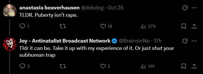 InsertFuIIName's tweet photo. @BrainsinNo @debdog here's the flaw in your reasoning:

"I felt like it was rape, therefore it was."

you might as well have said "I think, therefore I am", which is a common thought process of trannies. 

i'm sure that reference is lost on you though. https://t.co/53p6jRvQlo