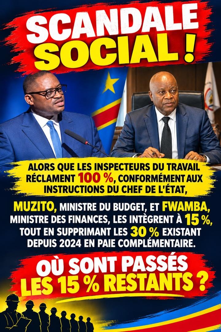 JoyMaroine's tweet photo. @financesrdc Un pays qui 'e respecte pas ses engagements envers les inspecteurs et contrôleurs du travail, c'est regrettable https://t.co/nk0Auezths