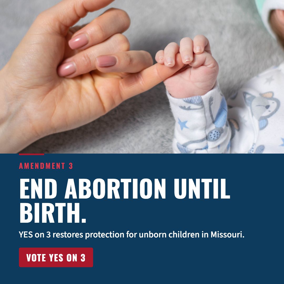 EricBurlison's tweet photo. If you're pro-life, Amendment 3 is the vote that matters. 

A NO vote leaves abortion legal up to birth. 

Don't let perfect be the enemy of saving lives. 

Vote YES on 3. https://t.co/7tHbmVrb8D