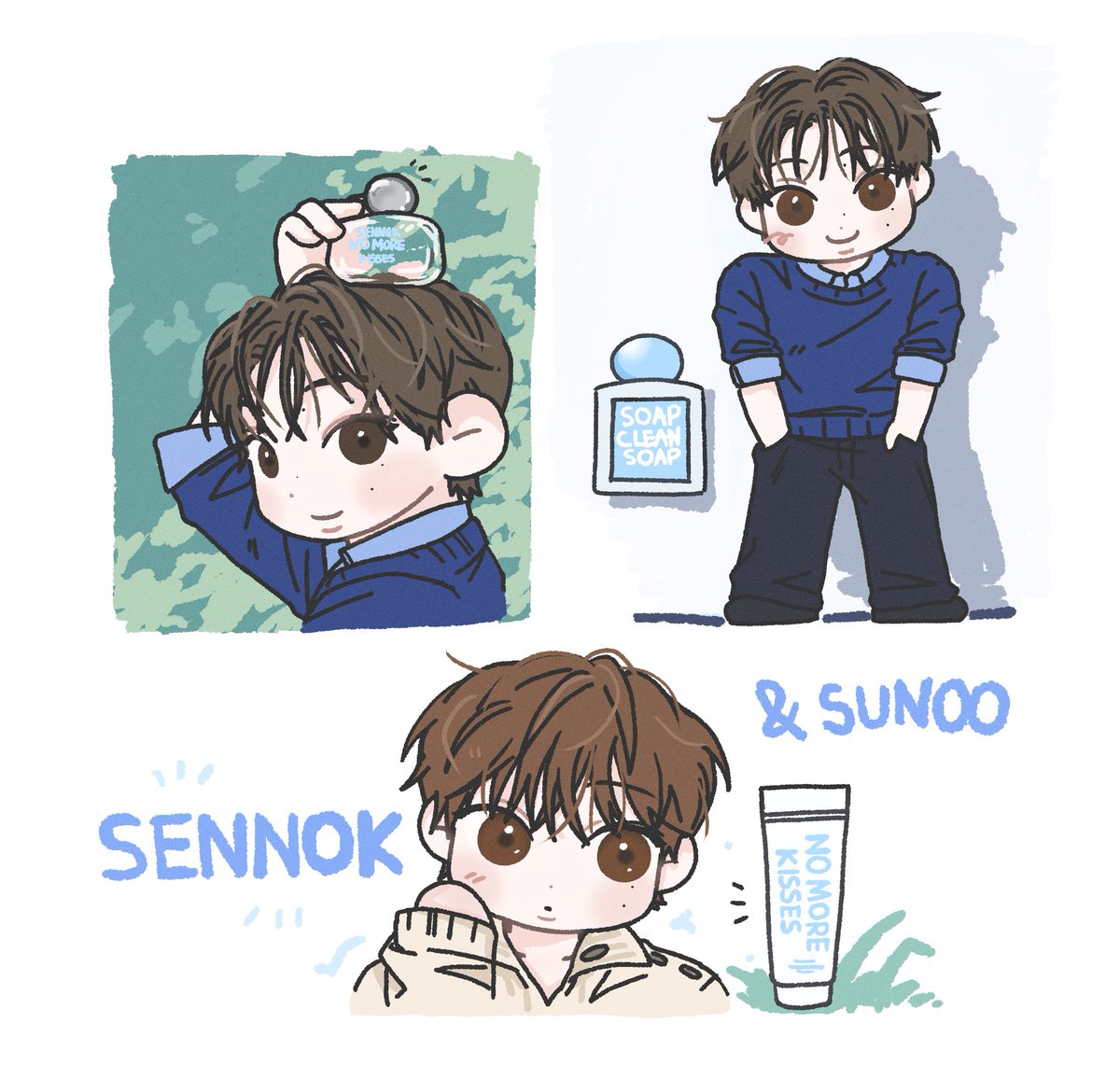 toridorisun's tweet photo. 센녹 &amp; 선우의 만남 기쁘다..🤍🩵💙 https://t.co/JF0CVIuLns