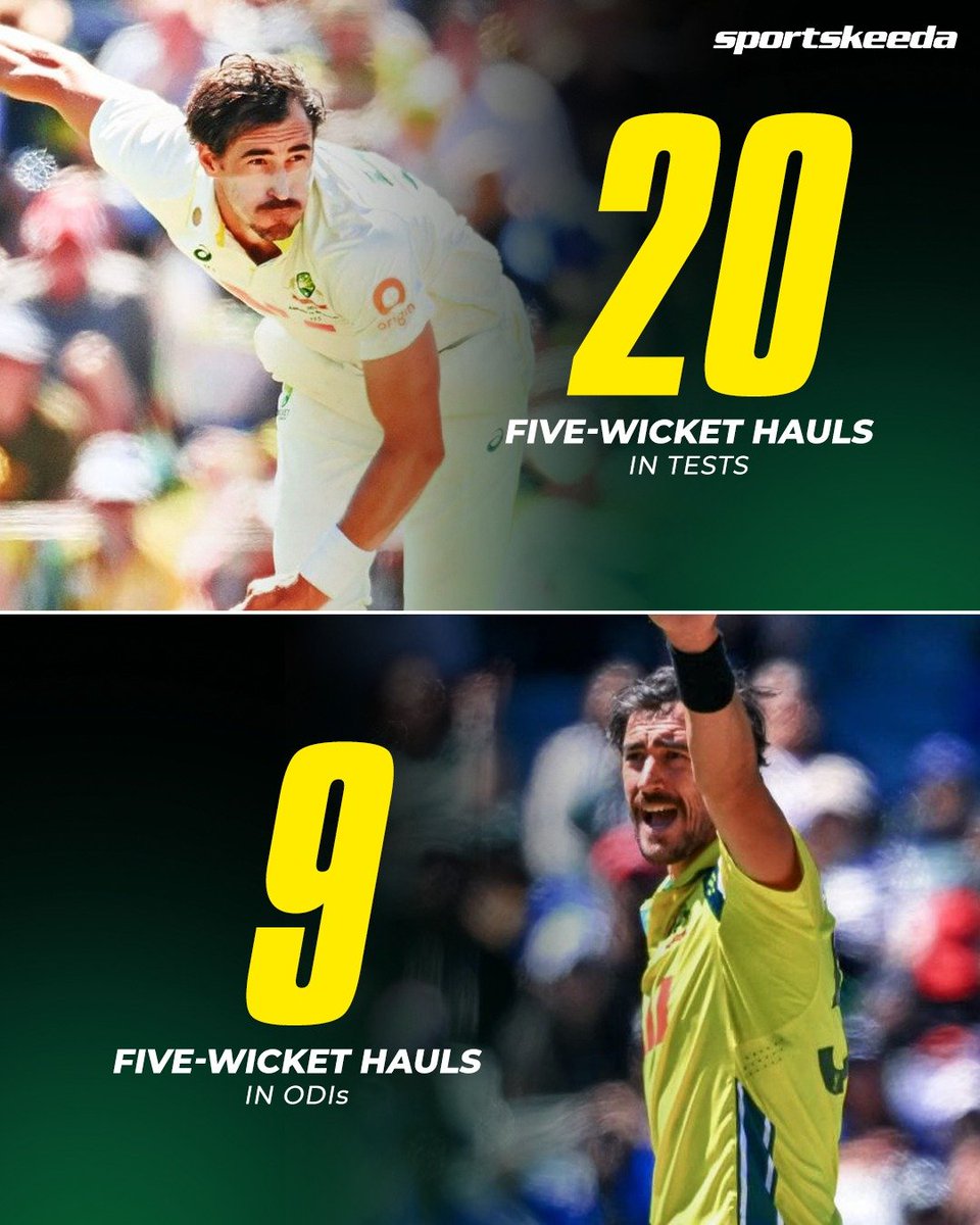 Sportskeeda's tweet photo. Mitchell Starc has completed his 29th five-wicket haul in international cricket! 😍🔥

#Cricket #Starc #SAvAUS https://t.co/wRVBGbUQ7q