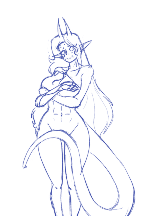 Kegtung's tweet photo. I'll try to post at least the lineart during weekends but this is as far as it goes for now🫃🫃 https://t.co/p1WOodRC9i