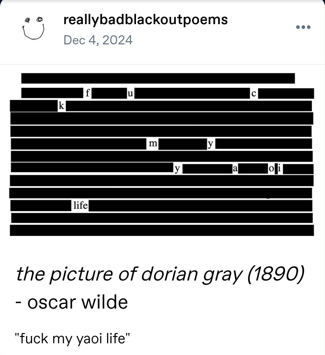 mmangoats's tweet photo. ily really bad blackout poems https://t.co/mGLB8FiHWK