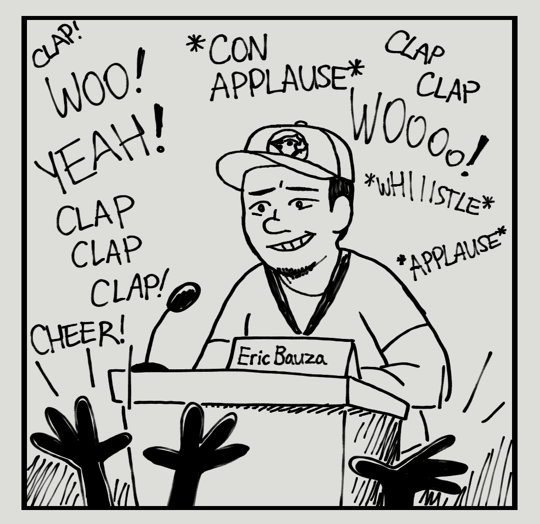 PaintraSeaPea's tweet photo. I'm reminded of one of my earliest impressions of Eric Bauza, way back a decade ago.

In a single moment, I was introduced to his incredible talent, humility, and humor. I'd reckon many in that Comic Con audience hadn't even heard his name before, yet he charmed us all. https://t.co/YPw8a0Zv1B
