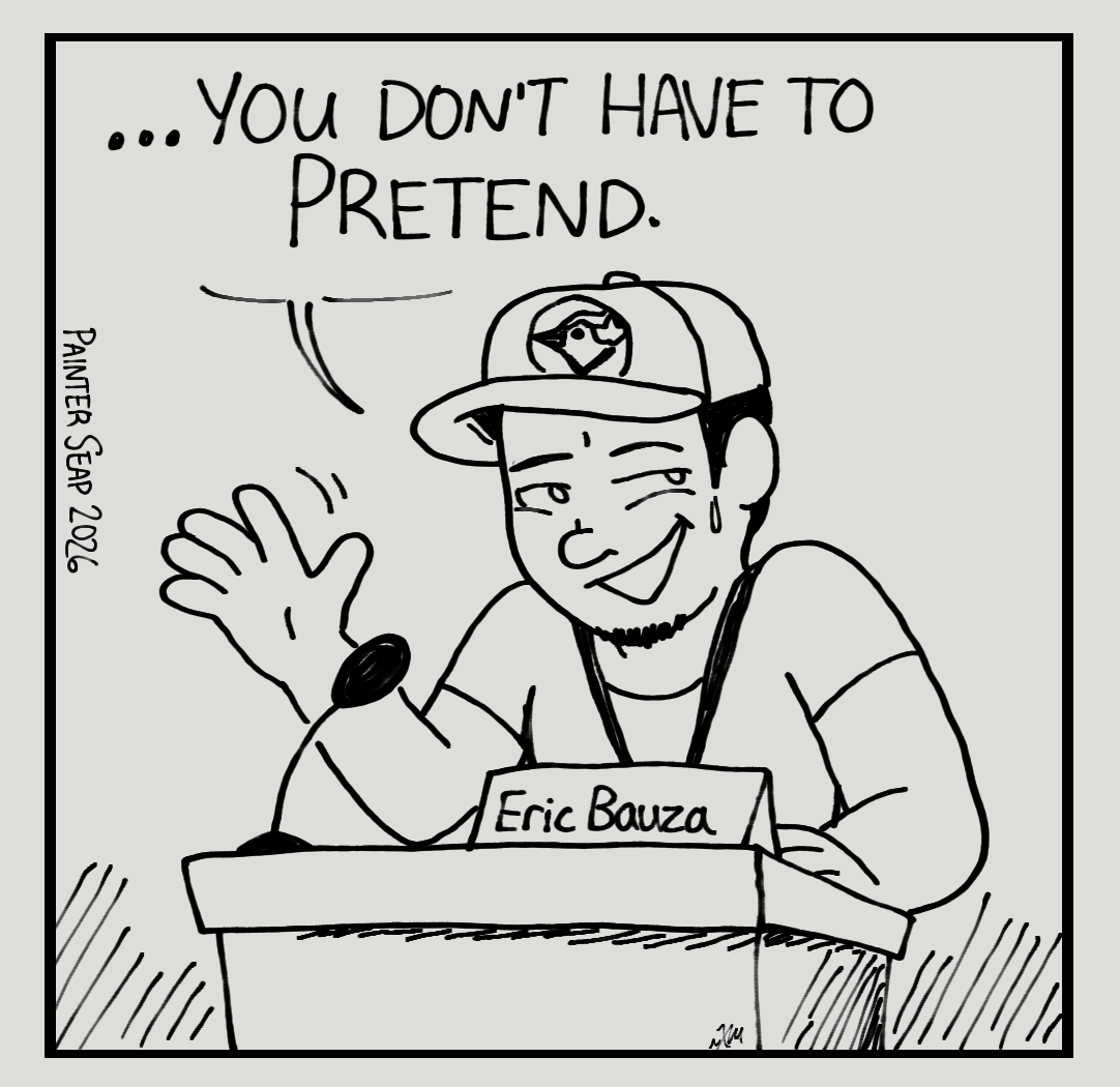PaintraSeaPea's tweet photo. I'm reminded of one of my earliest impressions of Eric Bauza, way back a decade ago.

In a single moment, I was introduced to his incredible talent, humility, and humor. I'd reckon many in that Comic Con audience hadn't even heard his name before, yet he charmed us all. https://t.co/YPw8a0Zv1B