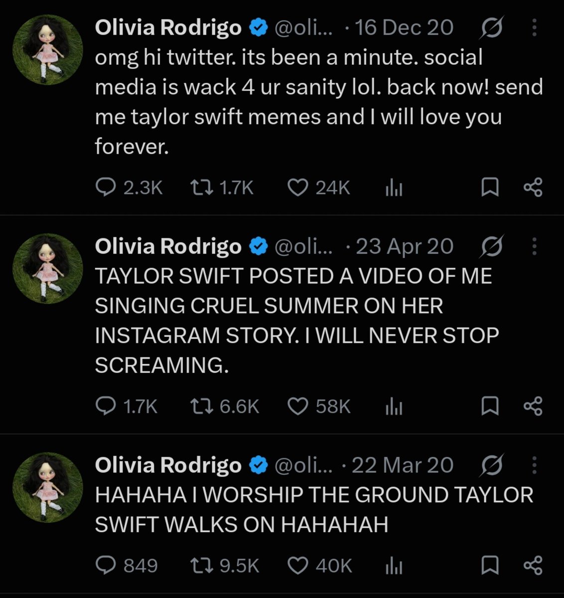 lovesicknamo's tweet photo. "blonde really used olivia for promo" Nah dolly your will NOT rewrite history. Taylor ain't using an unknown khia who literally got into industry USING Taylor's name everywhere she could (she still does that) to chase clout and use swifties for sales and streams. https://t.co/fm6MxbgcTk