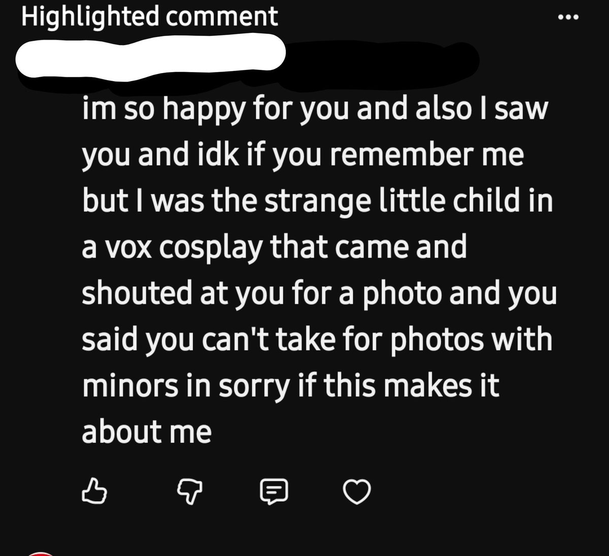 VolticGlitch_'s tweet photo. So one of the children I said I will not take a selfie with left a comment. 🥀

I said in front of their parent "sorry I can't, this is an 18+ show about sex, drugs and swearing" 

It's a sad state of affairs I really feel sad seeing little kids try be in an 18+ space. https://t.co/drVKqYyDAw
