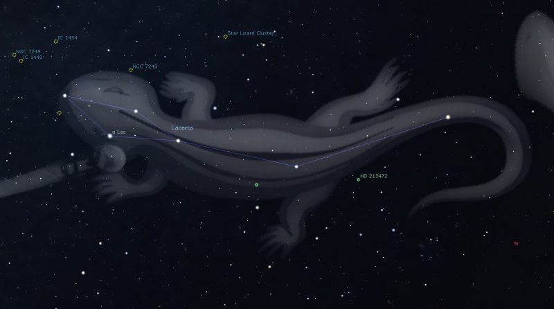 earthskyscience's tweet photo. Hi, stargazers! 🌌🔭

#Lacerta the Lizard is a small #constellation in the northern sky, best seen on autumn evenings. And it holds something amazing: a #blazar powered by a supermassive #blackhole in a distant galaxy. 🦎⚫️

Find out more!
https://t.co/nJOXA7iWDQ

📸 Stellarium. https://t.co/uiMs5Sncx7