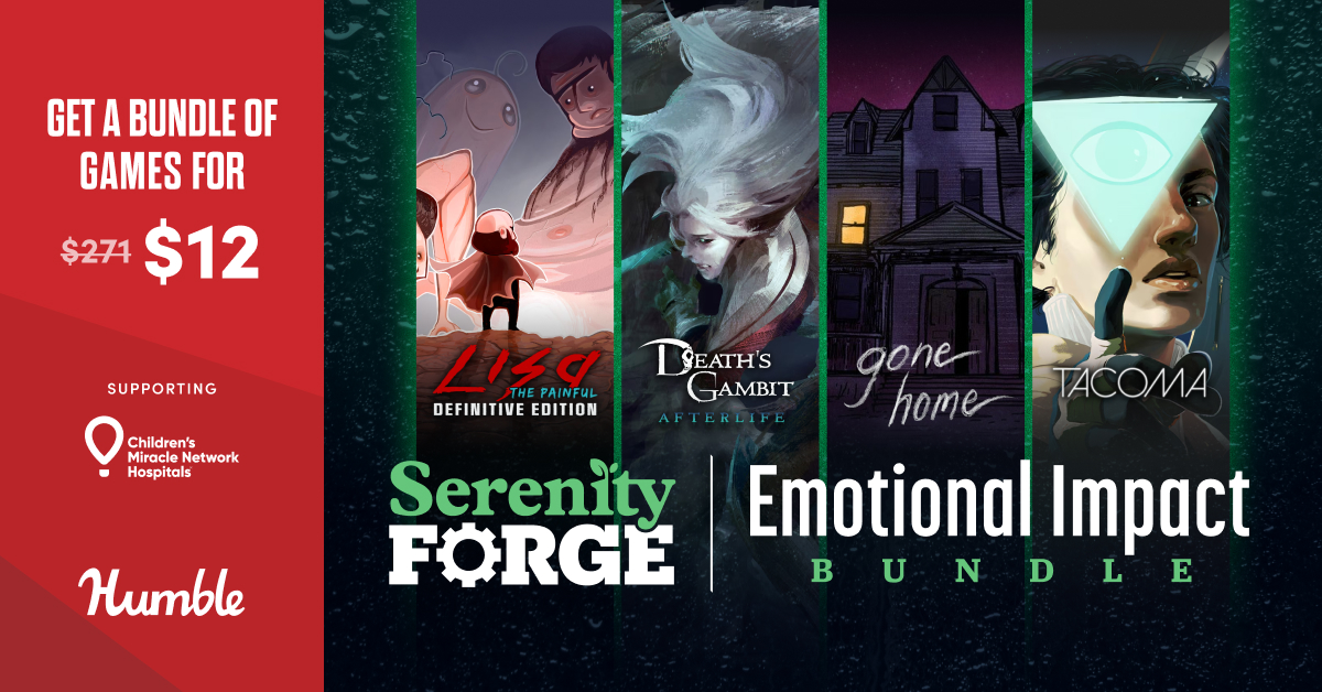 humble's tweet photo. Undertake a relentless journey through a post-apocalyptic wasteland in LISA: The Painful.

The Serenity Forge Emotional Impact Bundle supports @CMN_HQ | https://t.co/rWfSQKugUu https://t.co/d7lU8IH1ie