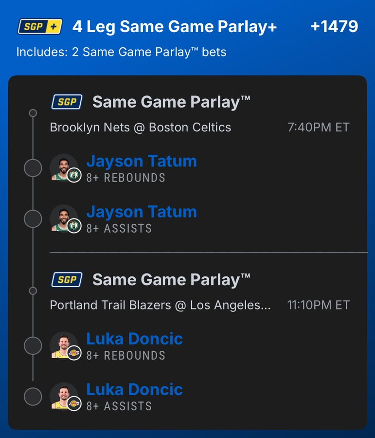 GamblyBot's tweet photo. 🎱 Jayson Tatum + Luka Doncic 8-Ball Parlay via @danblah25 

🔗 Tail Here: https://t.co/tLaBWpsJAw https://t.co/PmLICqnoRY