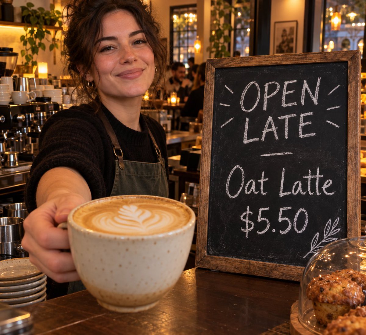 BiebeKing's tweet photo. ChatGPT vs Grok vs Muse. First generation, no cherry-picking.

All three spelled everything right. “OPEN LATE”, “Oat Latte”, “$5.50”. Text used to be the giveaway. Not anymore.

The real difference now is following instructions:

– ChatGPT: I asked for a hand. It gave me a whole barista.
– Grok: Most literal. But swapped in a takeaway cup and printed “OAT LATTE” on it.
– Muse: Best lighting. Also invented 3 menu items and prices I never asked for.

If you run a real business, Muse is the dangerous one. Made-up prices on a café ad is a liability.

Which one would you actually use?